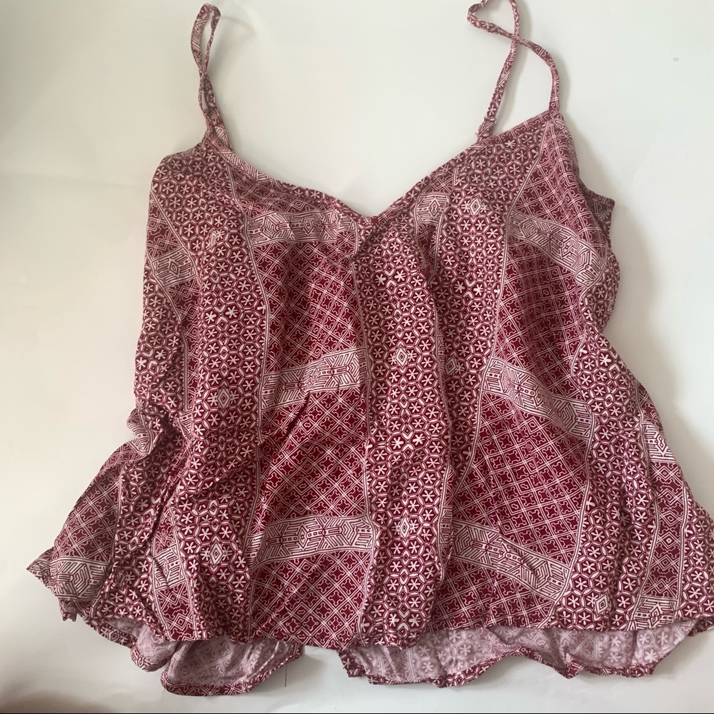 Abercrombie and Fitch Printed Red tank top